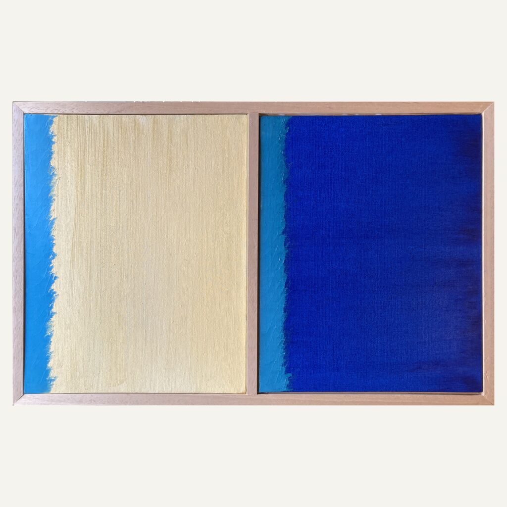 Bichromie bleu roi – jaune clair