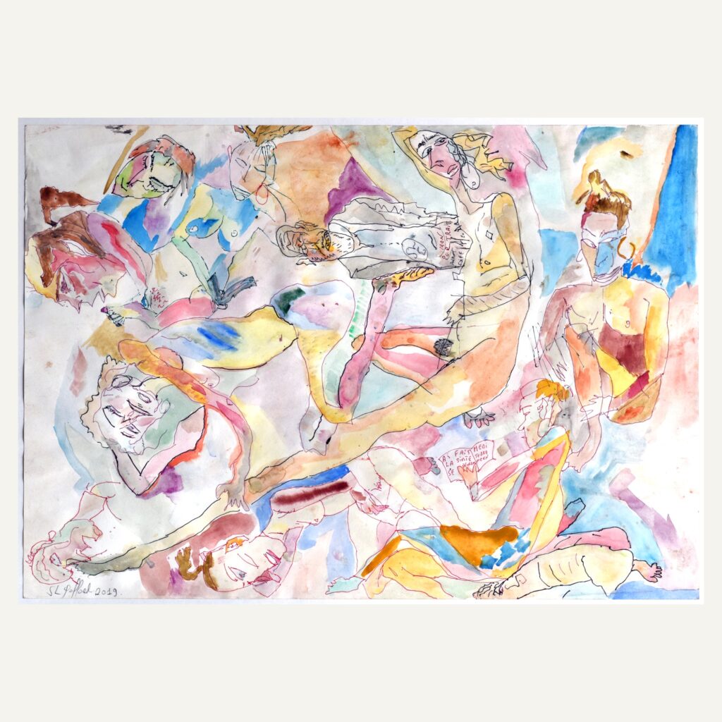 Entouré de modèles
