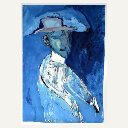 L'homme bleu au chapeau