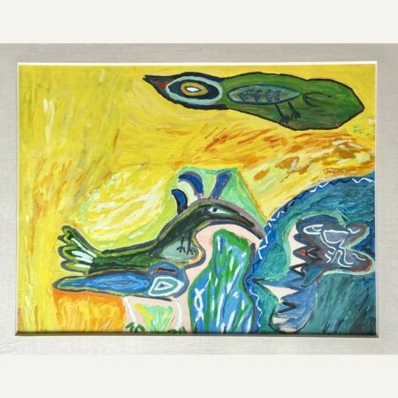 Deux oiseaux et un visage