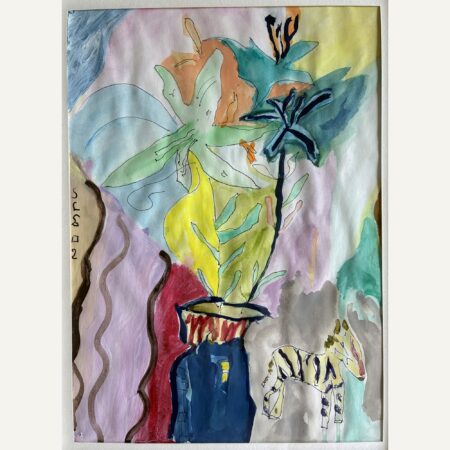 Zèbre avec vase