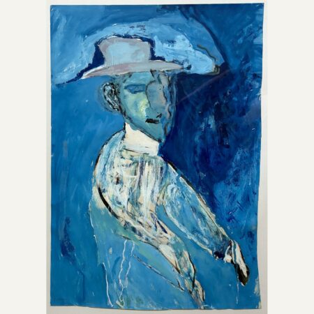 L'homme bleu au chapeau